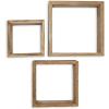 imageEkena Millwork DECR15SBSQOBBR Set of 3 Square Open Back Vintage Farmhouse Shadow Box Shelves Barnwood Decor Collection Weathered BrownWeathered Brown
