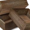 imageEkena Millwork DECR15SBSQOBBR Set of 3 Square Open Back Vintage Farmhouse Shadow Box Shelves Barnwood Decor Collection Weathered BrownWeathered Brown