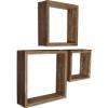 imageEkena Millwork DECR15SBSQOBBR Set of 3 Square Open Back Vintage Farmhouse Shadow Box Shelves Barnwood Decor Collection Weathered BrownWeathered Brown