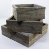 imageEkena Millwork DECR15SBSQOBBR Set of 3 Square Open Back Vintage Farmhouse Shadow Box Shelves Barnwood Decor Collection Weathered BrownWeathered Brown