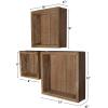 imageEkena Millwork DECR15SBSQOBBR Set of 3 Square Open Back Vintage Farmhouse Shadow Box Shelves Barnwood Decor Collection Weathered BrownWeathered Brown