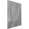 imageEkena Millwork WP20X20LEWH 19 58quotW x 19 58quotH Leandros EnduraWall Decorative 3D Wall Panel Covers 267 Sq Ft  WhiteDark Steel