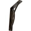 imageEkena Millwork BKTM01X12X15SMI 1 2quot W x 12quot D x 15quot H Miller Wrought Iron Bracket Single Center BraceAntiqued Brass