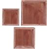 imageEkena Millwork DECR15SBSQOBBR Set of 3 Square Open Back Vintage Farmhouse Shadow Box Shelves Barnwood Decor Collection Weathered BrownSalvage Red