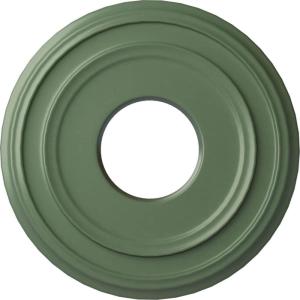 image12 38quotOD x 4quotID x 1 18quotP Classic Ceiling Medallion Fits Canopies up to 7 14quotAthenian Green Flat Finish
