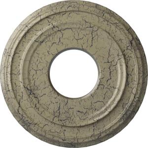 image12 38quotOD x 4quotID x 1 18quotP Classic Ceiling Medallion Fits Canopies up to 7 14quotCastle Stone Crackle Flat Finish