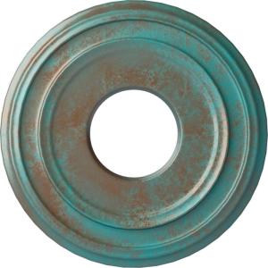 image12 38quotOD x 4quotID x 1 18quotP Classic Ceiling Medallion Fits Canopies up to 7 14quotCopper Green Patina Metallic Series