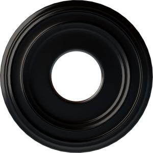 image12 38quotOD x 4quotID x 1 18quotP Classic Ceiling Medallion Fits Canopies up to 7 14quotJet Black Flat Finish