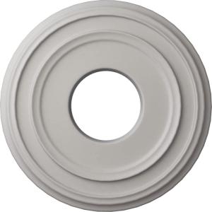 image12 38quotOD x 4quotID x 1 18quotP Classic Ceiling Medallion Fits Canopies up to 7 14quotUltra Pure White Flat Finish