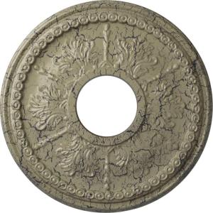 image13 78quotOD x 3 34quotID x 1 14quotP Tirana Ceiling Medallion Fits Canopies up to 4 34quotCastle Stone Crackle Flat Finish