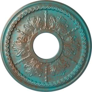 image13 78quotOD x 3 34quotID x 1 14quotP Tirana Ceiling Medallion Fits Canopies up to 4 34quotCopper Green Patina Metallic Series