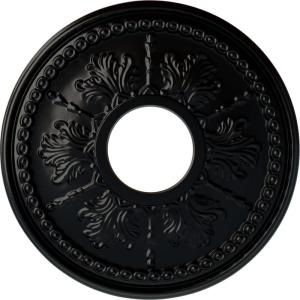 image13 78quotOD x 3 34quotID x 1 14quotP Tirana Ceiling Medallion Fits Canopies up to 4 34quotJet Black Flat Finish