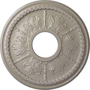 image13 78quotOD x 3 34quotID x 1 14quotP Tirana Ceiling Medallion Fits Canopies up to 4 34quotPearl White Metallic Series