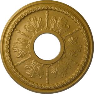 image13 78quotOD x 3 34quotID x 1 14quotP Tirana Ceiling Medallion Fits Canopies up to 4 34quotPharaohs Gold Metallic Series