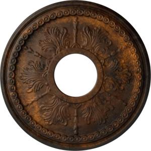image13 78quotOD x 3 34quotID x 1 14quotP Tirana Ceiling Medallion Fits Canopies up to 4 34quotRust Metallic Series