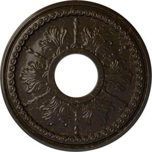 image13 78quotOD x 3 34quotID x 1 14quotP Tirana Ceiling Medallion Fits Canopies up to 4 34quotStone Hearth Crackle Flat Finish