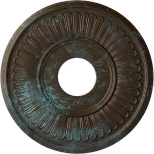 image15 34quotOD x 3 78quotID x 34quotP Berkshire Ceiling Medallion Fits Canopies up to 7quotHandPainted Bronze Blue Patina