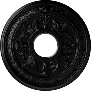 image15 38quotOD x 4 14quotID x 1 12quotP Baltimore Ceiling Medallion Fits Canopies up to 5 12quotJet Black Flat Finish