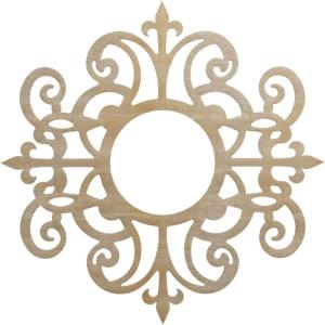 image16quotOD x 6 18quotID x 14quotT Eleanor Wood Fretwork Pierced Ceiling Medallion BirchHickory