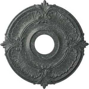 image18quotOD x 4quotID x 58quotP Attica Ceiling Medallion Fits Canopies up to 5quotAthenian Green Crackle Flat Finish