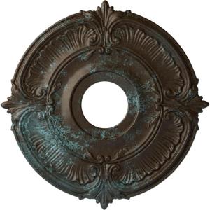 image18quotOD x 4quotID x 58quotP Attica Ceiling Medallion Fits Canopies up to 5quotBronze Blue Patina Metallic Series