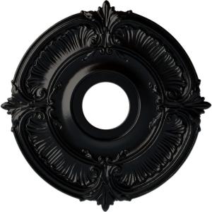 image18quotOD x 4quotID x 58quotP Attica Ceiling Medallion Fits Canopies up to 5quotJet Black Flat Finish