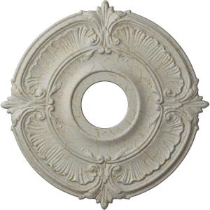 image18quotOD x 4quotID x 58quotP Attica Ceiling Medallion Fits Canopies up to 5quotPot of Cream Crackle Flat Finish