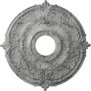image18quotOD x 4quotID x 58quotP Attica Ceiling Medallion Fits Canopies up to 5quotUltra Pure White Crackle Flat Finish