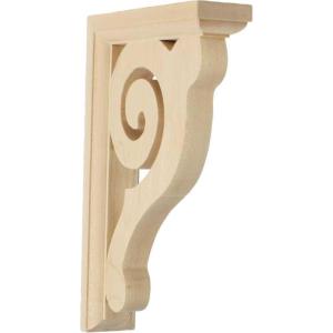 imageEkena Millwork BKT01X06X08BURW Bulwark Wood Brackets 1 12quotW x 6quotD x 8 12quotH  RubberwoodRed Oak