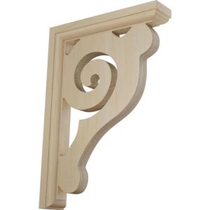 imageEkena Millwork BKT01X06X08BURW Bulwark Wood Brackets 1 12quotW x 6quotD x 8 12quotH  RubberwoodRubberwood