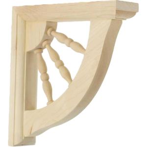 imageEkena Millwork BKT01X07X07ADRW Andrea Wagon Wheel Wood Brackets 1 12quotW x 7quotD x 7quotH  RubberwoodRed Oak