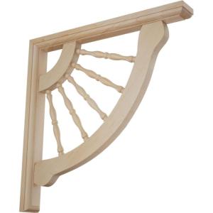 imageEkena Millwork BKT01X12X12CRRW Crendon Wagon Wheel Wood Brackets 1 12quotW x 12quotD x 12quotH  RubberwoodMaple