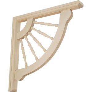 imageEkena Millwork BKT01X12X12CRRW Crendon Wagon Wheel Wood Brackets 1 12quotW x 12quotD x 12quotH  RubberwoodRubberwood