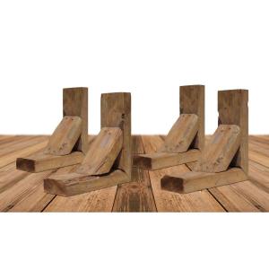 imageEkena Millwork BKTB03X08X08TRBRCASE4 Vintage Farmhouse Bracket Barnwood Decor Collection 3 12quotW x 8quotD x 8quotH Weathered Brown 4 Pack