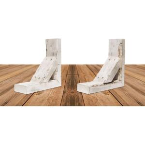 imageEkena Millwork BKTB03X08X08TRWHCASE2 Vintage Farmhouse Bracket Barnwood Decor Collection 3 12quotW x 8quotD x 8quotH Chalk Dust White 2 Pack