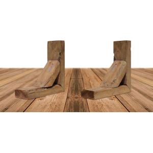 imageEkena Millwork BKTB03X08X10TRBRCASE2 Vintage Farmhouse Bracket Barnwood Decor Collection 3 12quotW x 8quotD x 10quotH Weathered Brown 2 Pack