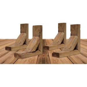 imageEkena Millwork BKTB03X08X10TRBRCASE4 Vintage Farmhouse Bracket Barnwood Decor Collection 3 12quotW x 8quotD x 10quotH Weathered Brown 4 Pack