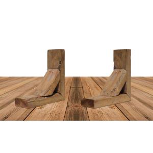 imageEkena Millwork BKTB03X10X10TRBRCASE2 Vintage Farmhouse Bracket Barnwood Decor Collection 3 12quotW x 10quotD x 10quotH Weathered Brown 2 Pack