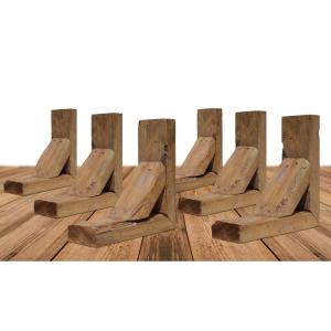 imageEkena Millwork BKTB03X12X12TRBRCASE6 Vintage Farmhouse Bracket Barnwood Decor Collection 3 12quotW x 12quotD x 12quotH Weathered Brown 6 Pack