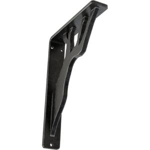 imageEkena Millwork BKTM01X10X12SDA 1 2quot W x 10quot D x 12quot H Damon Wrought Iron Bracket Single Center BraceAntiqued Pewter
