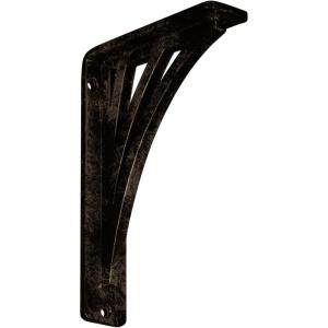 imageEkena Millwork BKTM01X10X12SNE 1 2quot W x 10quot D x 12quot H Nevio Wrought Iron Bracket Single Center BraceAntiqued Brass