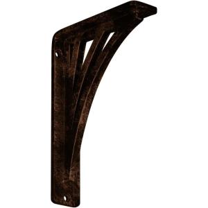 imageEkena Millwork BKTM01X10X12SNE 1 2quot W x 10quot D x 12quot H Nevio Wrought Iron Bracket Single Center BraceAntiqued Copper