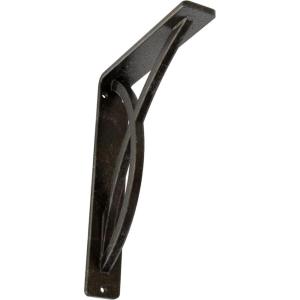 imageEkena Millwork BKTM01X12X15SMI 1 2quot W x 12quot D x 15quot H Miller Wrought Iron Bracket Single Center BraceAntiqued Warm Silver