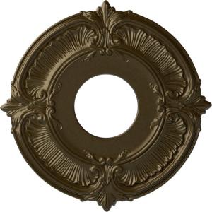 imageEkena Millwork CM12AT Attica Ceiling Medallion 12 34quotOD x 4quotID x 12quotP Fits Canopies up to 4quot Primed WhiteBrass Metallic Series