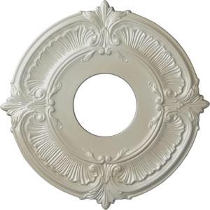 imageEkena Millwork CM12AT Attica Ceiling Medallion 12 34quotOD x 4quotID x 12quotP Fits Canopies up to 4quot Primed WhiteFlash Blue Metallic Series