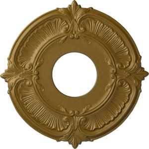imageEkena Millwork CM12AT Attica Ceiling Medallion 12 34quotOD x 4quotID x 12quotP Fits Canopies up to 4quot Primed WhiteGold Rush Metallic Series