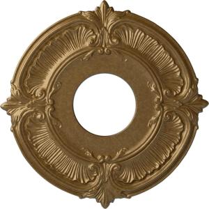 imageEkena Millwork CM12AT Attica Ceiling Medallion 12 34quotOD x 4quotID x 12quotP Fits Canopies up to 4quot Primed WhitePale Gold Metallic Series