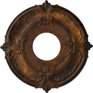 imageEkena Millwork CM12AT Attica Ceiling Medallion 12 34quotOD x 4quotID x 12quotP Fits Canopies up to 4quot Primed WhiteRust Metallic Series