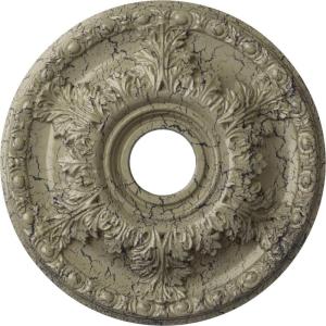 imageEkena Millwork CM18GA 18Inch OD x 3 12Inch ID x 1 34Inch Granada Ceiling MedallionCastle Stone Crackle Flat Finish