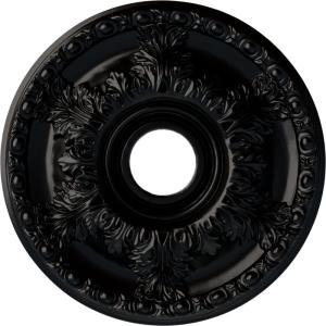 imageEkena Millwork CM18GA 18Inch OD x 3 12Inch ID x 1 34Inch Granada Ceiling MedallionJet Black Flat Finish